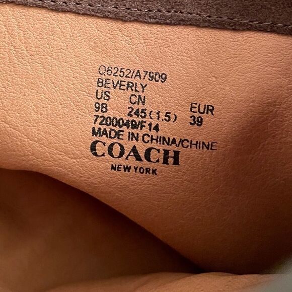 COACH Suede Beverly Tall Heeled Boots Sage Green 9 - Picture 8 of 10